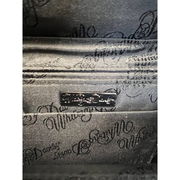 Whiting & Davis Black Rhinestone Evening Chain Clutch Metal Mesh Satin Interior - Picture 5 of 7